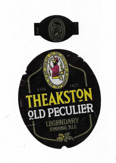 THEAKSTON OF MASHAM - OLD PECULIER - ODD LABEL WITH NECK LABEL (FAIR ONLY )
