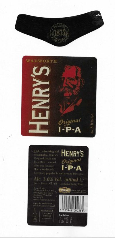 WADWORTH OF WILTSHIRE - HENRY'S I.P.A. - USED