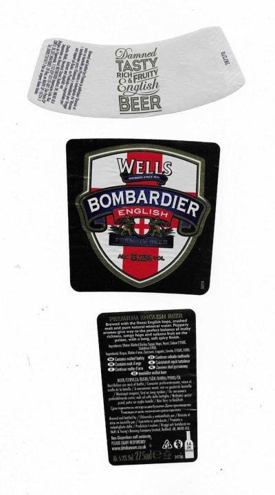 WELLS & YOUNG'S BREWING CO .LTD. BEDFORD - BOMBARDIER ENGLISH ( SQ. ISH - B ) - USED