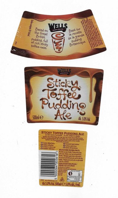 WELLS & YOUNG'S BREWING CO .LTD. BEDFORD - STICKY TOFFEE PUDDING ALE - USED