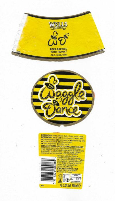 WELLS & YOUNG'S BREWING CO .LTD. BEDFORD - WAGGLE DANCE ( B ) - USED - THIN