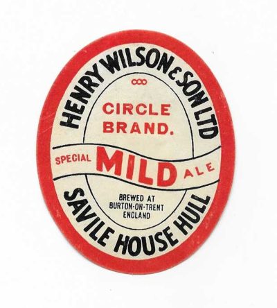 HENRY WILSON OF HULL - 70mm TALL - CIRCLE BRAND - FAIR ONLY AS SMALL THINNING AT TOP LEFT