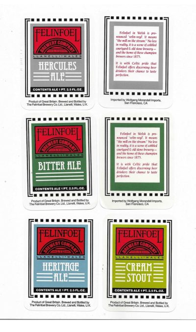 FELINFOEL - GROUP OF 4 DIFFERENT WITH 2 BACK LABELS