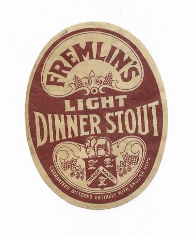 FREMLIN BROS. - MAIDSTONE  - LIGHT DINNER STOUT - 96mm TALL - SEE BOTH PICS