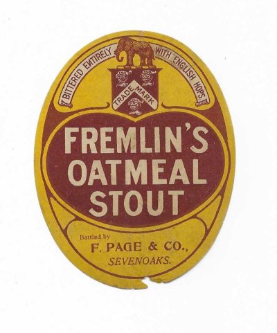 FREMLIN BROS. - MAIDSTONE - PAGE & CO. SEVENOAKS - 90mm TALL - DAMAGE TO BOTTOM - SEE BOTH PICS
