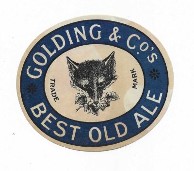GOLDING OF SEVENOAKS - BEST OLD ALE - 99mm TALL - SEE BROWN AND RED LIGHT STAINING - SEE BOTH PICS