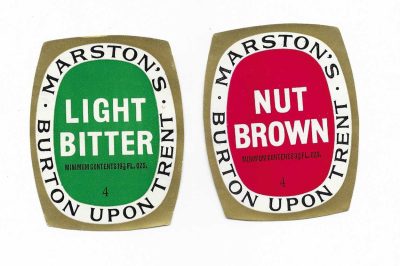 MARSTON OF BURTON UPON TRENT - 2 CONTENTS LABELS - NUMBERED 4