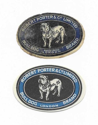 ROBERT PORTER 2 DIFFERENT SMALL LABELS - 38mm TALL