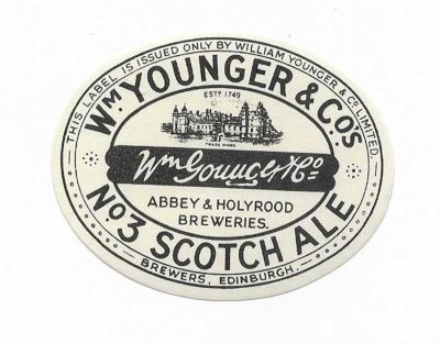 Wm. YOUNGER - No. 3 SCOTCH ALE - HORIZONTAL - SMALL SIZE - 53mm TALL