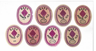 BASS - AMBER ALE - 8 DIFFERENT NUMBERED