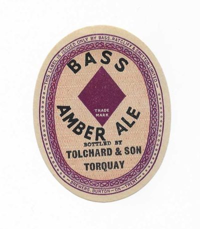 BASS - AMBER ALE - TOLCHARD OF TORQUAY - 72mm TALL