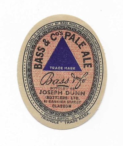BASS - BLUE TRIANGLE - DUNN OF GLASGOW
