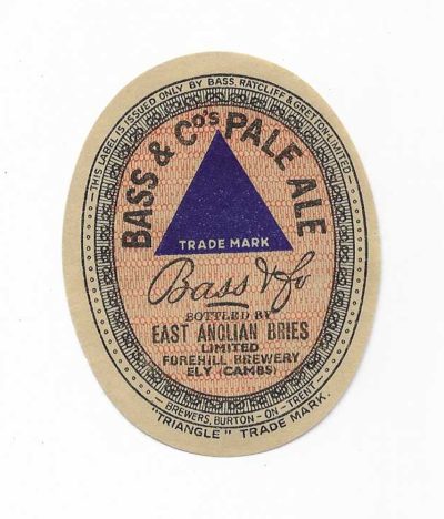 BASS - BLUE TRIANGLE - EAST ANGLIAN BRIES - FOREHILL BREWERY