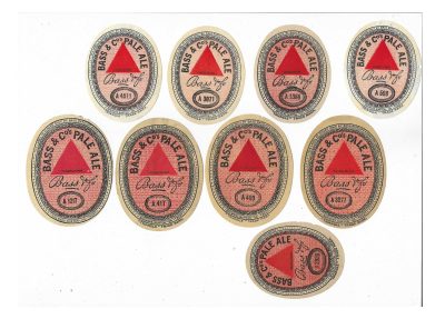 BASS - RED TRIANGLE - SMALL AND LARGER SIZE - 9 FURTHER DIFFERENT NUMBERED