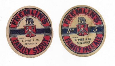 FREMLIN BROS. - MAIDSTONE - 2 DIFFERENT  - PAGE OF SEVENOAKS - APPROZ. 83mm TALL - VERY SCARCE