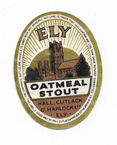 HALL , CUTLACK & HARLOCK - ELY - OATMEAL STOUT - 88mm TALL