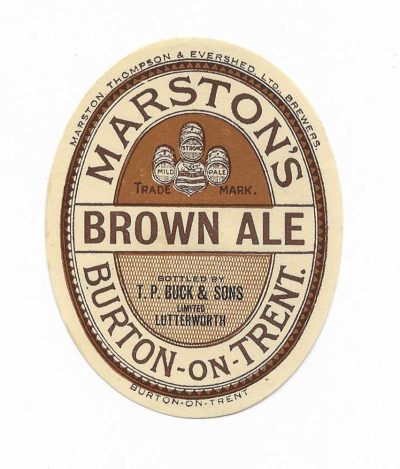 MARSTON THOMPSON & EVERSHED - BROWN ALE BUCK - LARGER SIZE - 86mm TALL