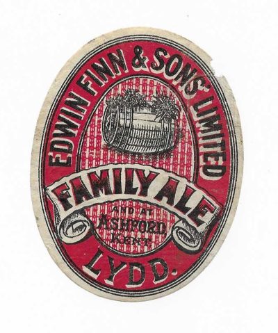 EDWIN FINN - LYDD IN KENT - FAMILY ALE - 84mm TALL