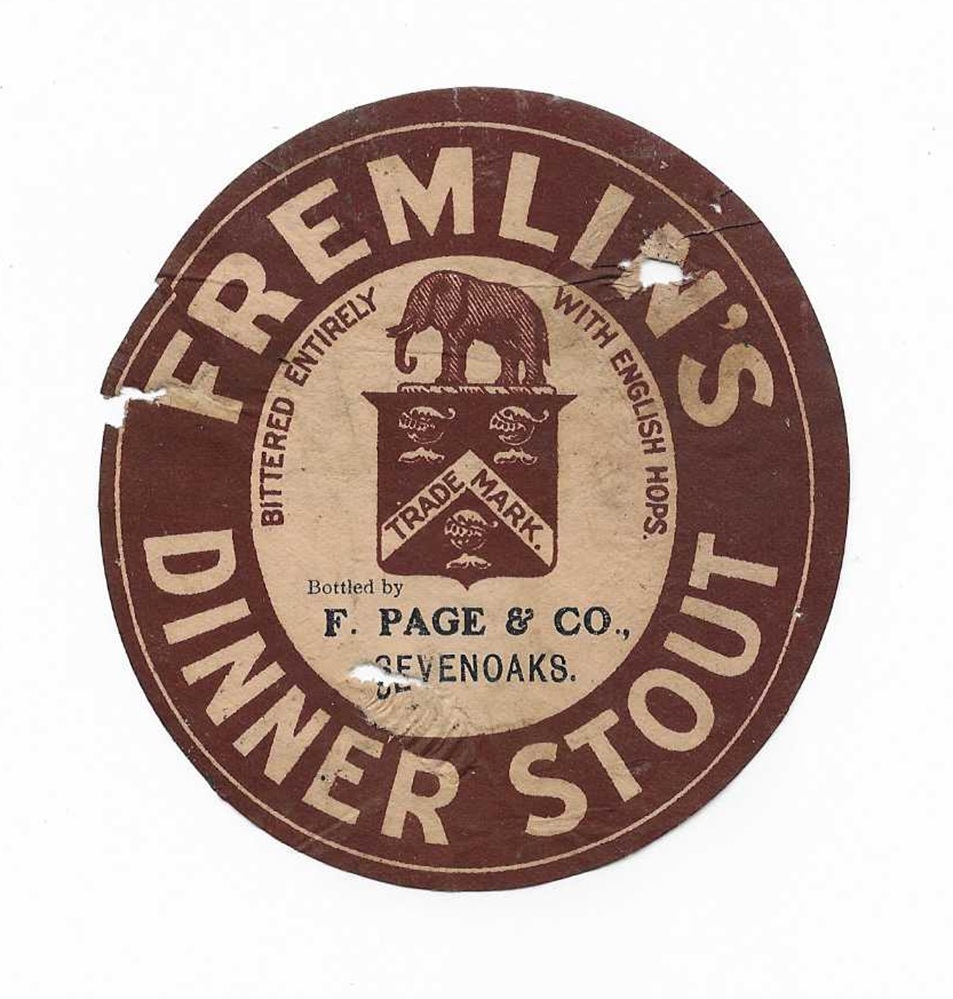 FREMLIN BROTHERS - DINNER STOUT - PAGE OF SEVENOAKS - 88mm TALL