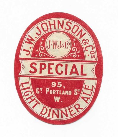 JOHNSON OF GREAT PORTLAND STREET - LIGHT DINNER ALE - HAS SOLD FOR £42