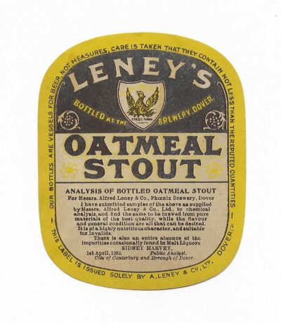 LENEY OF DOVER - OATMEAL STOUT - 92mm TALL