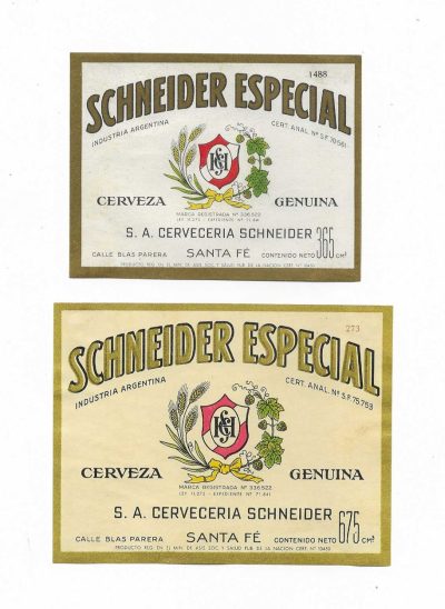 ARGENTINA - 2 OLD SCHNEIDER LABELS