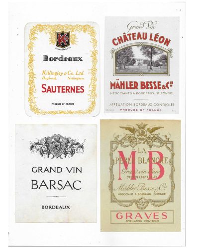 16 DIFFERENT OLD BORDEAUX LABELS (B)- SEE 4 PICS