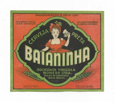 BRAZIL - OLD LABEL - BAIANINHA - 100mm TALL