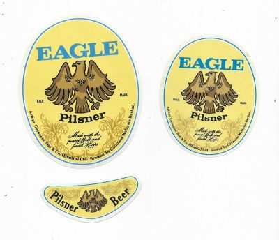 GUINNESS - MALAYSIA - 2 DIFFERENT - EAGLE PILSNER - LARGE IS 113mm TALL