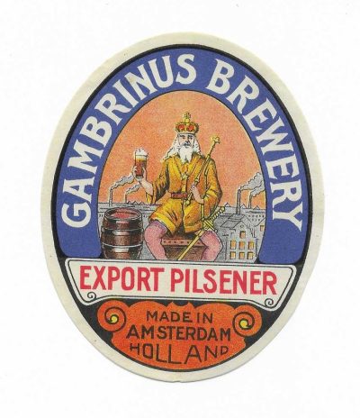 HOLLAND - GAMBRINUS BREWERY - OLD LABEL - EXPORT PILSNER