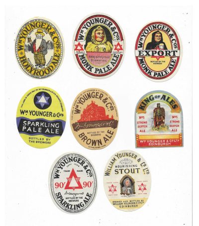 Wm. YOUNGER GROUP OF 12 LABELS - SEE BOTH PICS