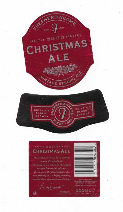 SHEPHERD NEAME OF FAVERSHAM - CHRISTMAS 2003 - USED