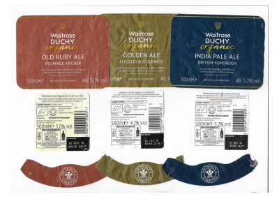 BREWED IN OXFORDSHIRE - WAITROSE - DUCHY TRIO - SOAKED OFF BOTTLES - FAIR