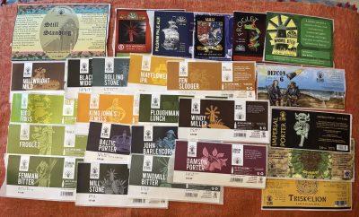 8 SAIL BREWERY  - LINCOLNSHIRE - 25 DIFFERENT UNUSED STICKER TYPE LABELS