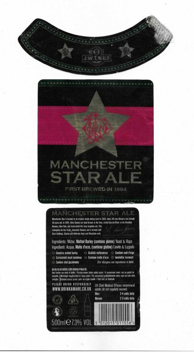 LEES - MANCHESTER STAR - USED - TAKEN OFF BOTTLE